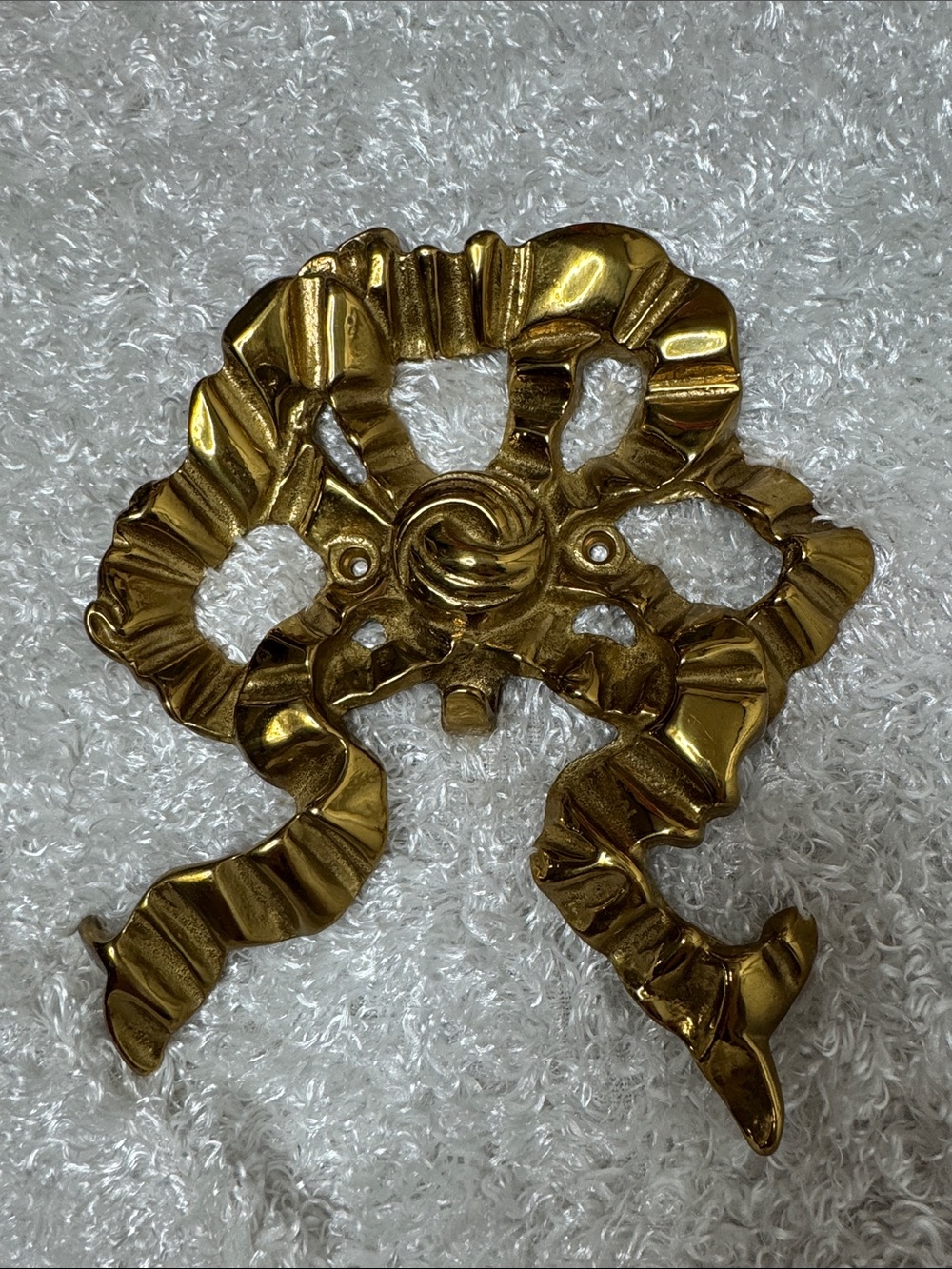 Heavy brass ribbon wall hook
